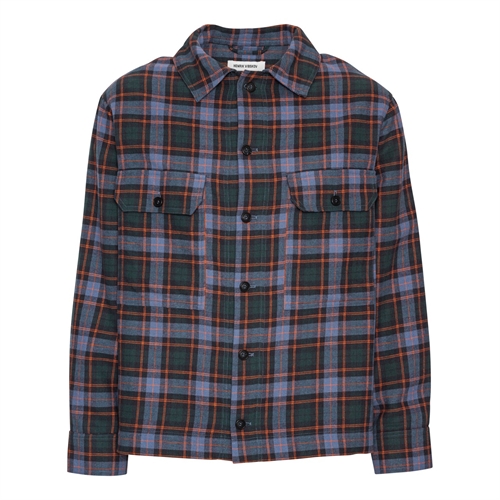 HENRIK VIBSKOV FIELD SHIRT BLUE FLANNEL CHECKS